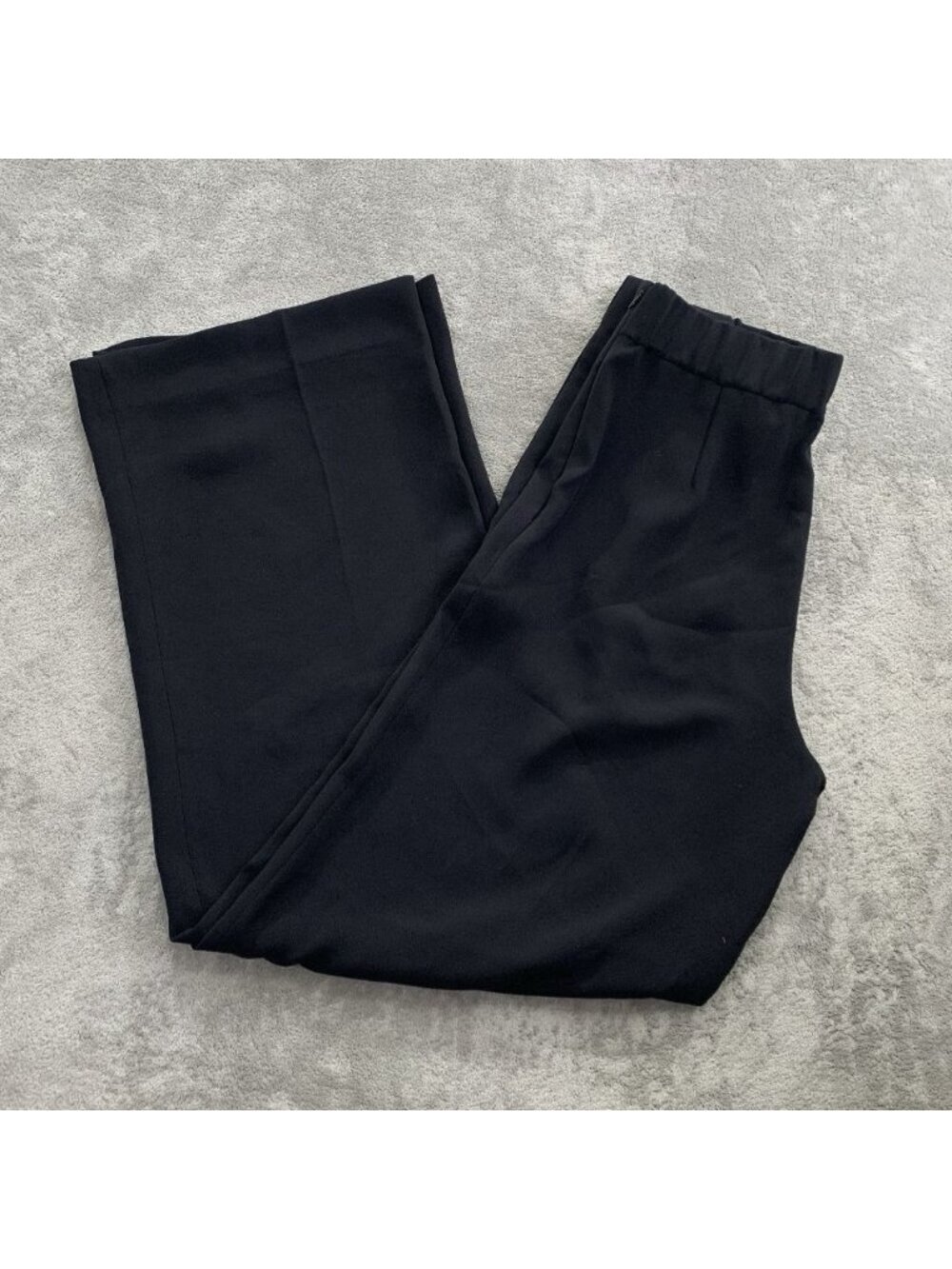 J.CREW Wide Leg Pleated Pants In Matte Crepe Womens 12 Black Polyester H2815
